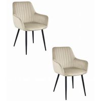 set de 2 silla de comedor terciopelo valora selo asiento de terciopelo beige