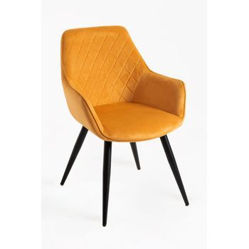 Pack 4 Sillas Kres Terciopelo De Terciopelo 87*57*47 Cm - Mostaza
