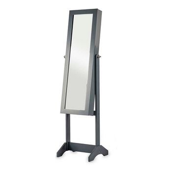 Espejo Joyero De Pie Gris Madera Mdf (36 X 140 X 36,5 Cm)