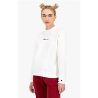 champion jersey felpa girocollo logo bianco 114465 para mujer