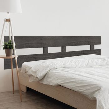 Dhome Cabecero Ceniza 210cm Dual Horizontal Estilo Valla Madera Reciclada Dm Herrajes Incluidos (210cm Dual Horizontal Valla, Ceniza)