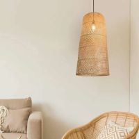lampara colgante bambu negro 45cm - diseno natural y elegante