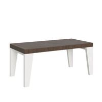 mesa extensible 90x180284 cm naxy mix tapa nogal patas fresno blanco