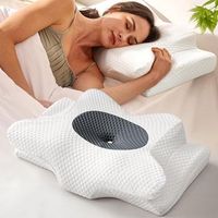 almohada de espuma viscoelastica con forma irregular ideal para dormir de lado sin presion con soporte para el cuello y que ayuda a conciliar el sueno