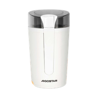 aigostar blanche - molinillo de cafe electrico con cuchilla de acero inoxidable semillas especias frutos secos molinos de cuchillas de 200w potencia capacidad 60gr con cepillo para limpieza blanco