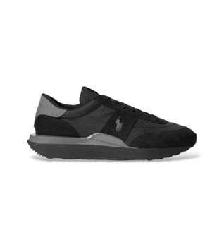 Polo Ralph Lauren para hombre. 809965080002 Zapatillas Train 89 de nobuck y oxford negro (37), Piel, Plano, Cordones, Casual