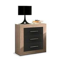 mesita de noche lara 3 cajones cambriagrafito 60x50x346 cm