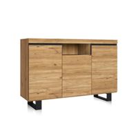 aparador de 3 puertas y 1 estante abierto 140 cm up roble nude ceniza