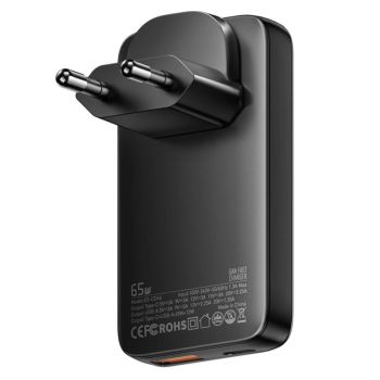 [GaN Tech] MENSAJE ES-CD46 Cargador USB PD de 65W de 2 puertos USB-A + Tipo-C PD3.0/2.0 QC4.0 FCP SCP DCP AFC PPS iP2.4A