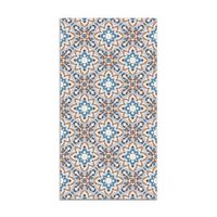 panorama alfombra vinilica azulejo oriental floreada azul 80x300 cm