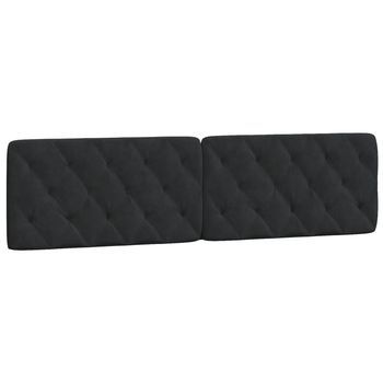 Cabecero De Cama Acolchado Terciopelo Negro 200 Cm Vidaxl
