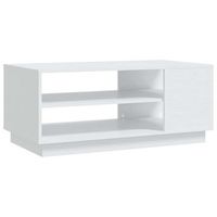 mesa de cafe - mesa de centro de madera de ingenieria blanca 102x55x43 cm