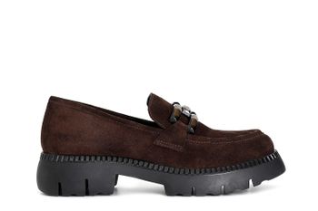 mocasín de mujer en ante con bocado dark brown 37