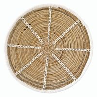 plato decorativo de pared fibra natural y algodon blanco 55cm