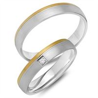 alianzas 14 quilates oro blanco amarillo con diamante
