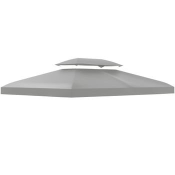Outsunny Cubierta Superior Reemplazo para Toldo  3x4m de Repuesto al Aire Libre Transpirable con 8 Agujeros Patio Jardín Playa Camping Crema