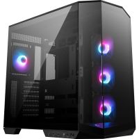 msi mag pano 100r pz argb semi torre doble cristal templado usb-c negra