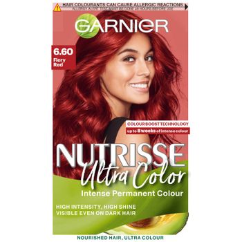 Tinte permanente Garnier Nutrisse (Varios tonos) - 6.60 Ultra Fiery Red
