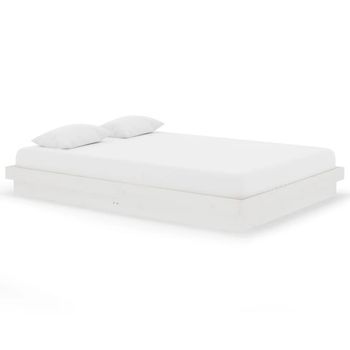 Estructura De Cama Madera Maciza Blanca 140x200 Cm Vidaxl