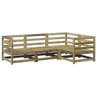 juego de sofas de jardin 4 pzas madera de pino impregnada vidaxl