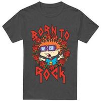 rugrats camiseta chucky was born to rock para hombre