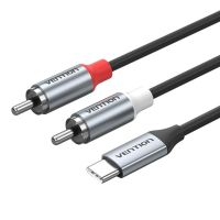 cable de audio vention bikhf usb-c a 2x rca 1m gris