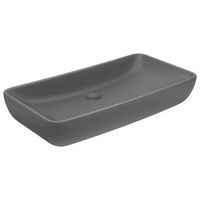 lavabo de bano moderno  lavabo de lujo de ceramica rectangular gris oscuro mate 71x38cm