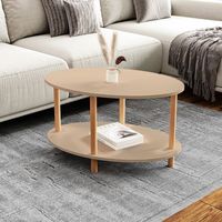 mesa de centro hojreby ovalada 43x70x44 cm - cappucino encasa