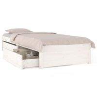 cama individual  cama para adultos  estructura de cama con cajones blanco 75x190 cm