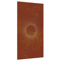 adorno de pared de jardin acero corten diseno sol 105x55 cm vidaxl