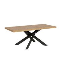 mesa extensible 90x200250 cm versalux roble descortezado patas antracita