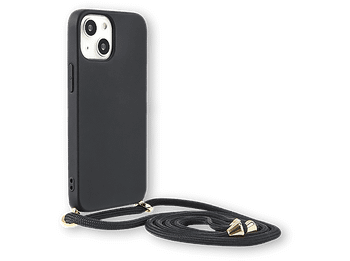 Funda + cordón para móvil - ISY ISC-3823, Para Apple iPhone 14, Negro