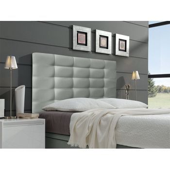 Cabecero Cama Montana Largo Tapizado Polipiel Primera Calidad Largo Gris 120x125 Cm