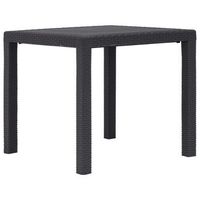 mesa de jardin de plastico aspecto ratan marron 79x79x72 cm vidaxl