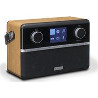 roberts stream 94i portable dabr smart bluetooth clock radio - black  wood black