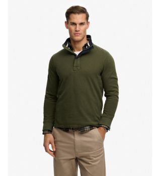 Superdry para hombre. M2014057A Sudadera Classic verde (XL), Casual, Algodón