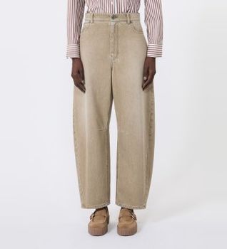 Weekend Max Mara para mujer. 2625186061650 Pantalón Arcadia beige (44), Casual, Algodón, Denim