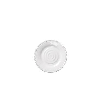Plato para postre en melamina blanca con borde de cuerda 23x23x2cm