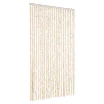 Cortina Antimoscas Chenilla Beige Y Blanco 100x230 Cm