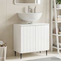 vidaxl mueble de lavabo para bano zwolle blanco brillante