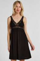 hunkemoller camison de jersey con encaje negro