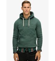 superdry para hombre m2013698a sudadera grafica con capucha y logotipo en relieve verde xl casual algodon sostenible
