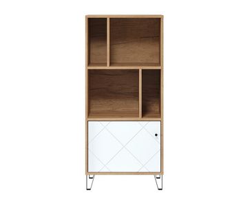 Biblioteca 1 puerta y 4 estantes blanco mate h136 cm - touch