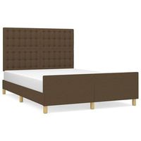 cama sin colchon tela marron oscuro 140x190 cm vidaxl