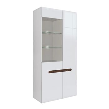 Vitrina 2 puertas con led lacado paneles de mdf blanco