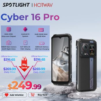 HOTWAV Cyber 16 Pro teléfono resistente G100 108MP teléfono móvil 6,6 ''FHD + pantalla 2K 8GB 512GB Smartphone Android 15 teléfono móvil