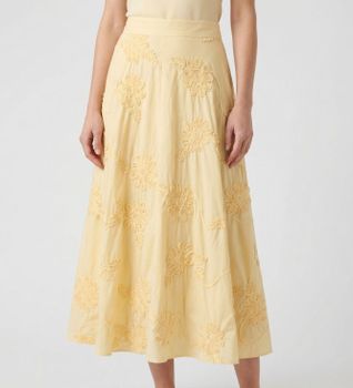 Rotate para mujer. 1155571366 Falda Flower Maxi amarillo (34), Casual, Algodón Orgánico, Sostenible