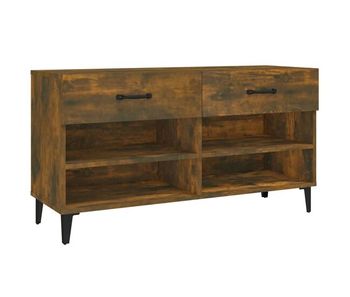 Vidaxl mueble zapatero madera contrachapada roble ahumado 102x35x55 cm