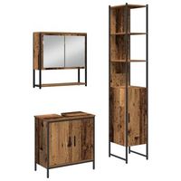 juego de muebles de bano 3 uds marron 33 x 33 x 1855 cm vidaxl