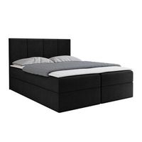 cama continental baltimore 147 doble negro tapiz somieres 144x208x103cm